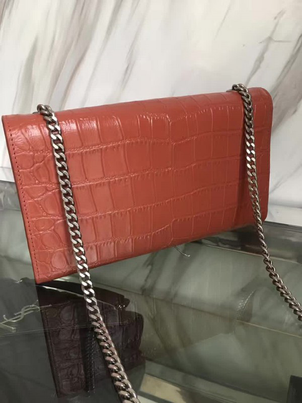 Y51 monogram kate silver tassel in embossed crocodile shiny leather 5046 24cm x 14.5cm x 5.5cm