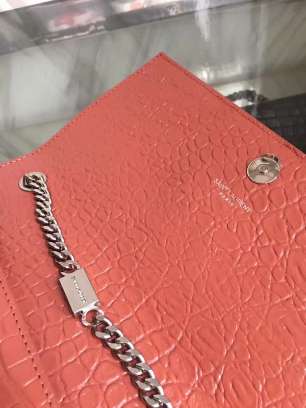 Y51 monogram kate silver tassel in embossed crocodile shiny leather 5046 24cm x 14.5cm x 5.5cm