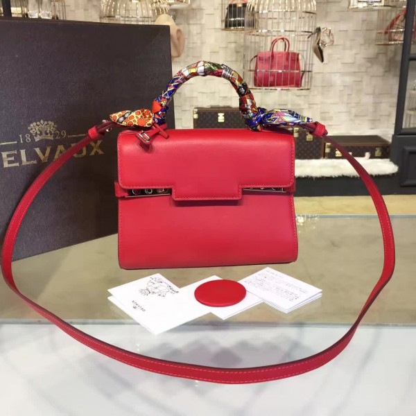 De1uavx calfskin mini tempete satchel red 1460 21cm x 8cm x 16 cm