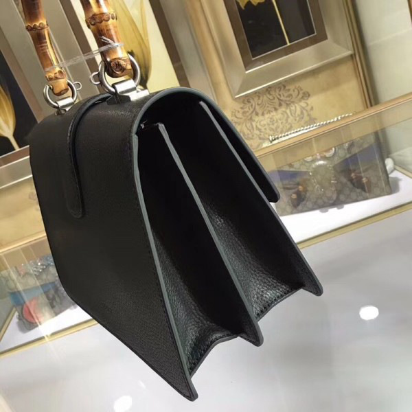 Gvc*1 dionysus medium top handle bag black leather 27cm