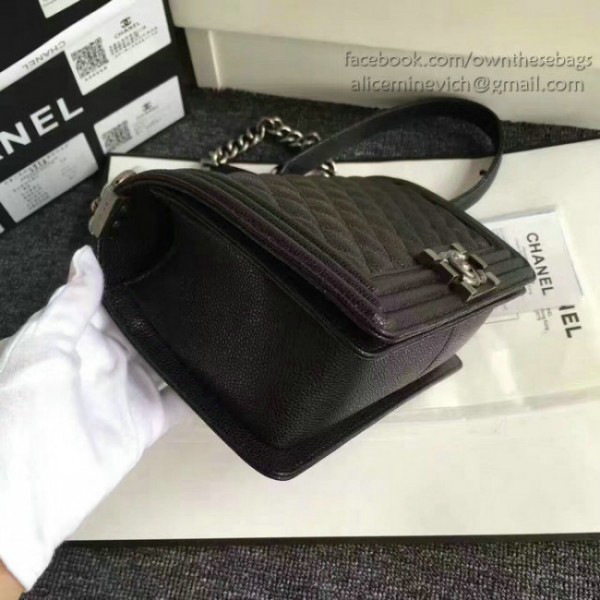 Ch**el quilted caviar medium boy bag black