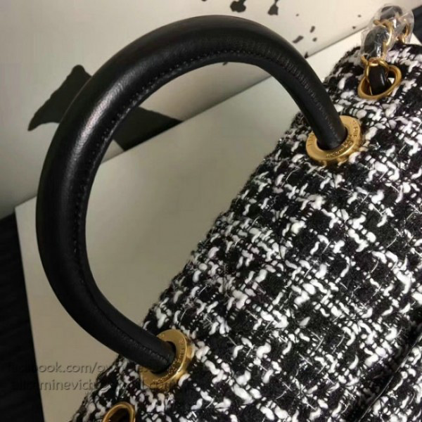 Ch**el tweed top handle bag a13042