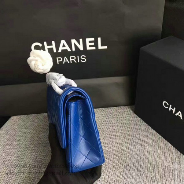Ch**el lambskin classic handbag blue a01112 vs05712