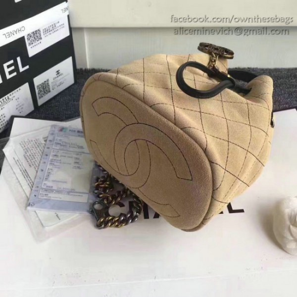 Ch**el calf leather mini bucket bag