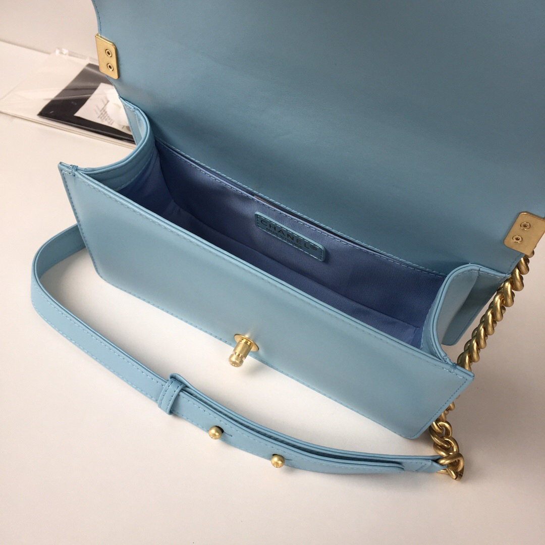 Ch**el sheepskin classic rhombic hot mom explosion blue a67086 25cm