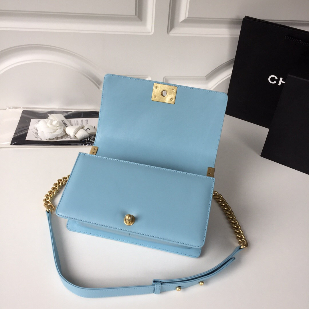 Ch**el sheepskin classic rhombic hot mom explosion blue a67086 25cm