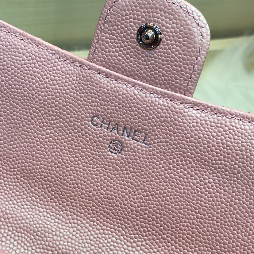 Ch**el classic cf long lychee purse powder 10.5*19.*3cm