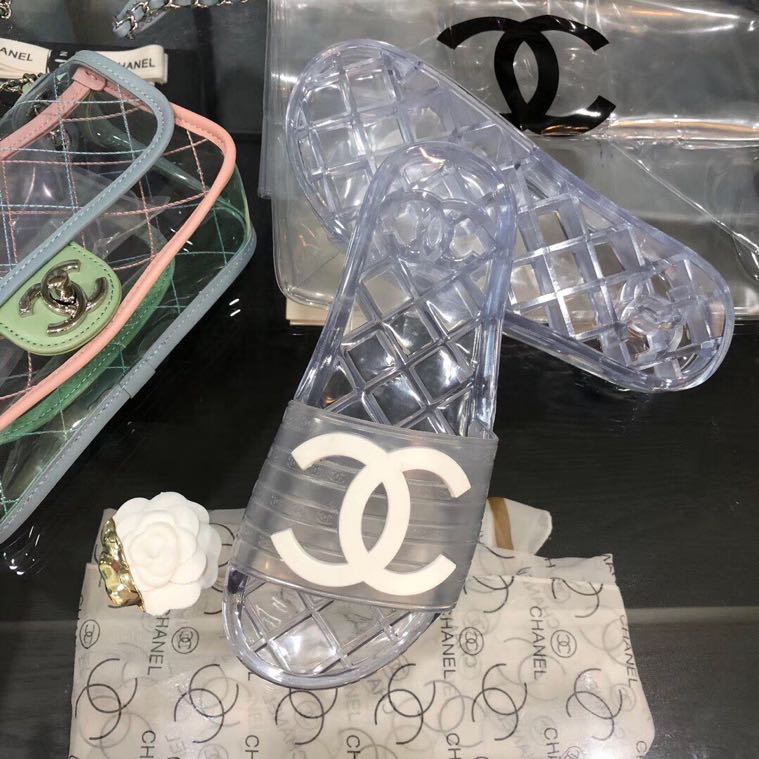 Ch**el white slippers