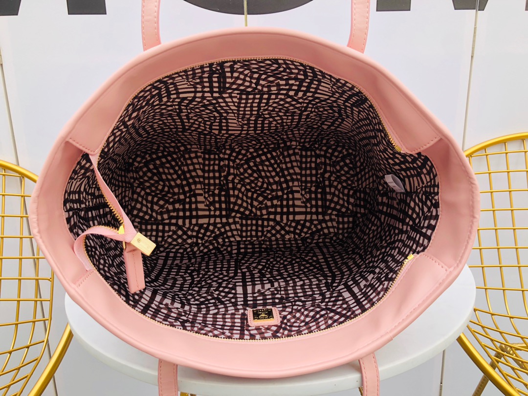 Anya shopper in visetos pink 35cm x 27cm x 13cm