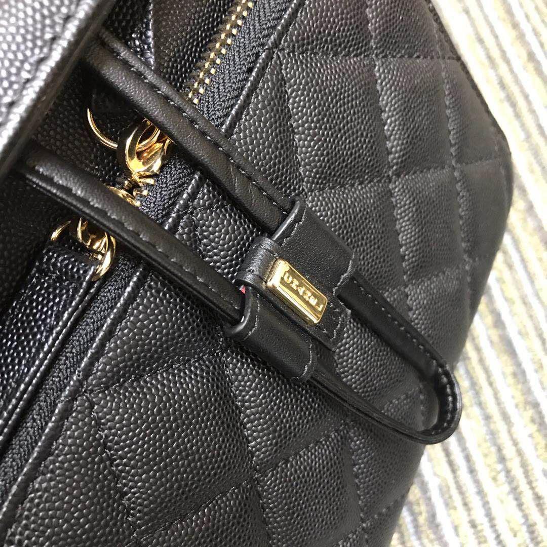 Ch**el fine grain embossed calf leather backpack  24*21*16cm