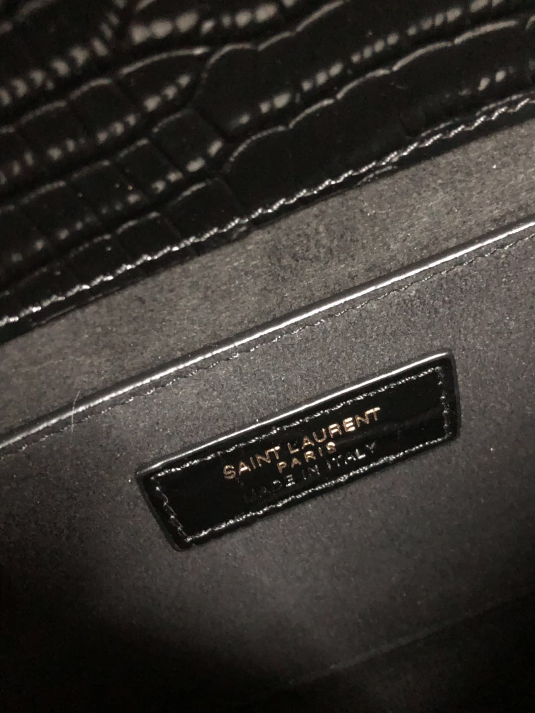 Y51 monogram kate in embossed crocodile shiny  22cm