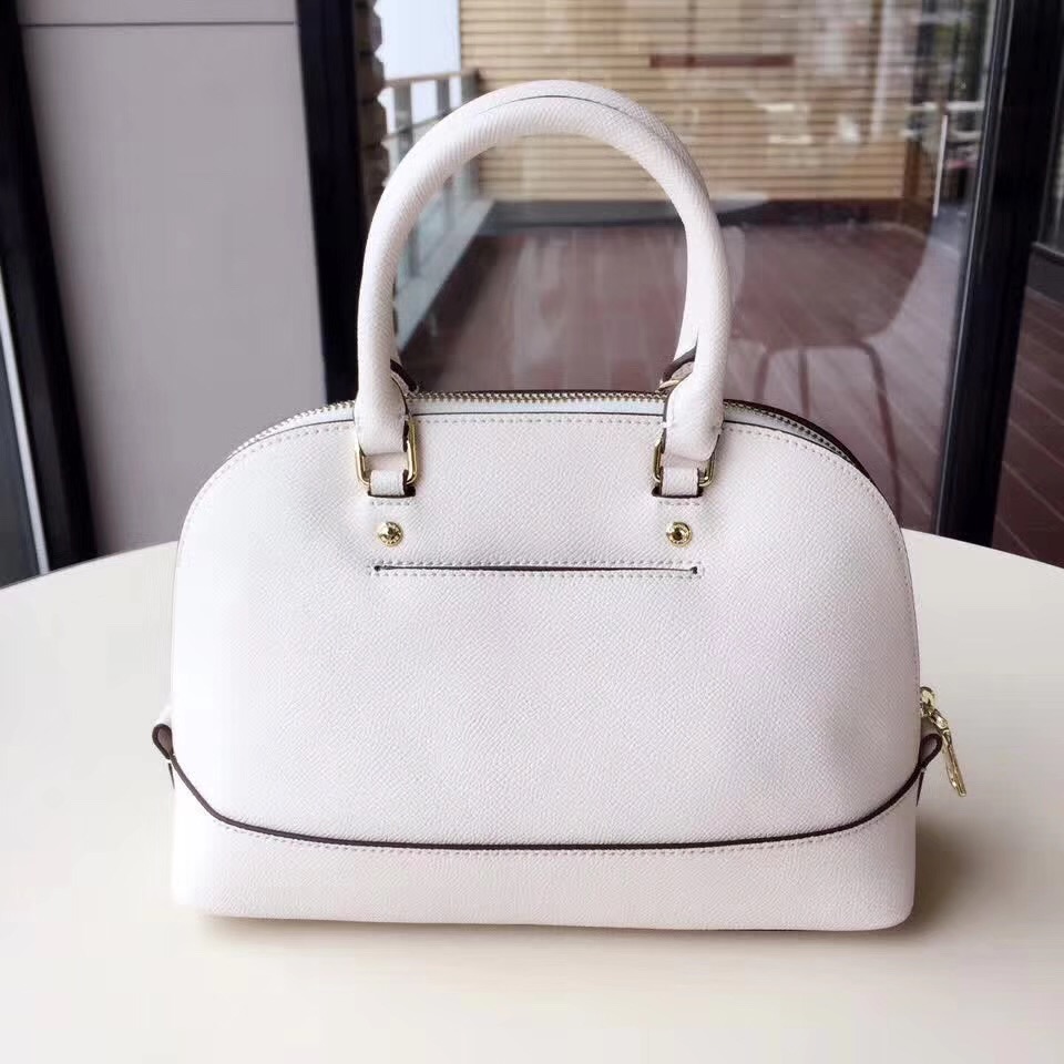 C0a*h mini shell bag satchel crossgrain leather white f57555 25 x 18 x 10cm