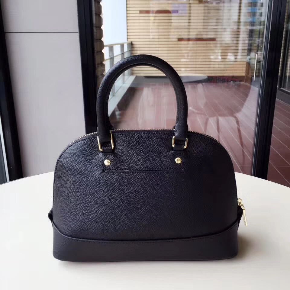C0a*h mini shell bag satchel crossgrain leather black f57555 25 x 18 x 10cm