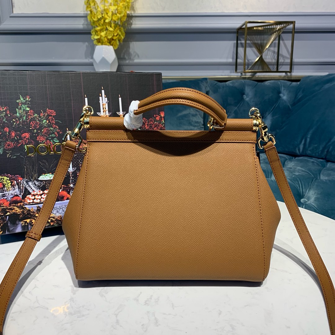d01ce & Gab*a*a medium dauphine leather sicily bag brown bb4347a10018m417 25 x 12 x 20 cm