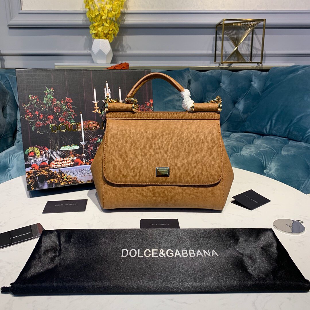 d01ce & Gab*a*a medium dauphine leather sicily bag brown bb4347a10018m417 25 x 12 x 20 cm