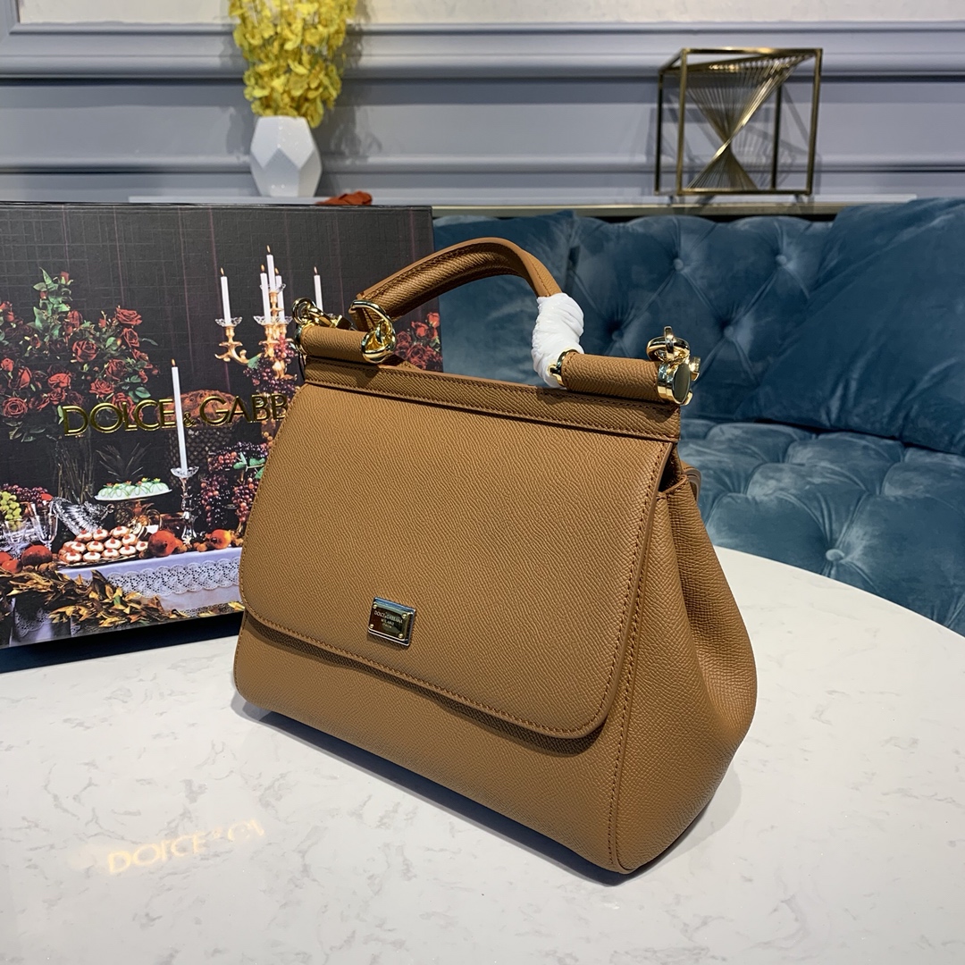 d01ce & Gab*a*a medium dauphine leather sicily bag brown bb4347a10018m417 25 x 12 x 20 cm