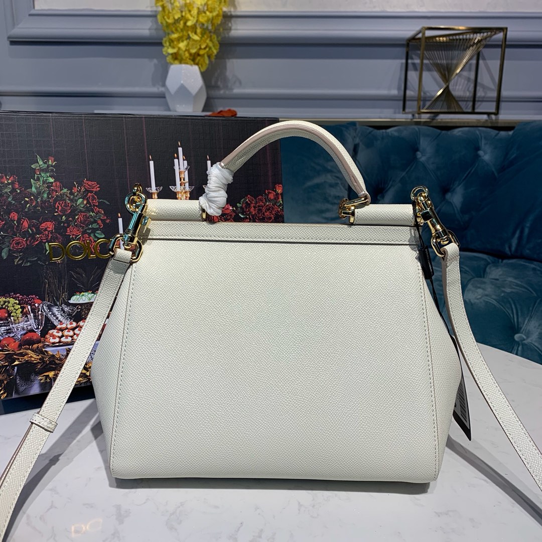 d01ce & Gab*a*a medium dauphine leather sicily bag white bb4347a100180001 25 x 12 x 20 cm
