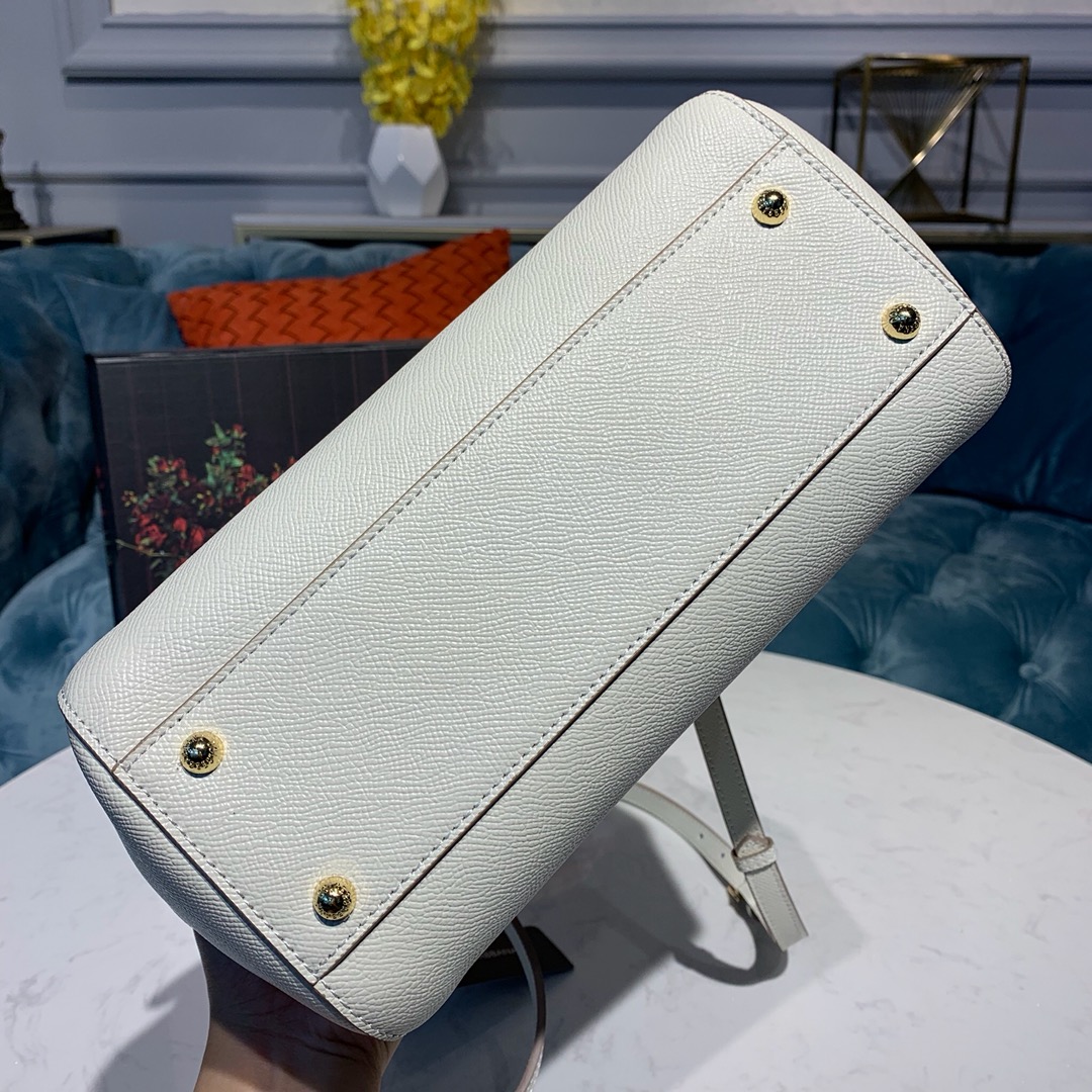 d01ce & Gab*a*a medium dauphine leather sicily bag white bb4347a100180001 25 x 12 x 20 cm