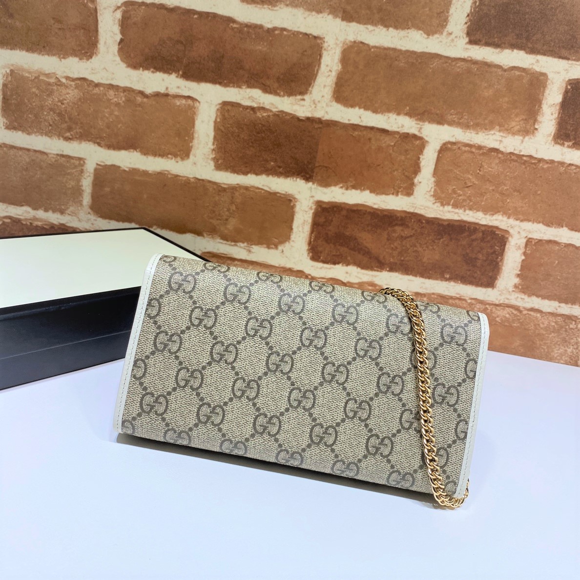 Gvc*1 horsebit 1955 wallet with chain gg svp*me white 62189292tcg 19 x 10 x 2.5 cm
