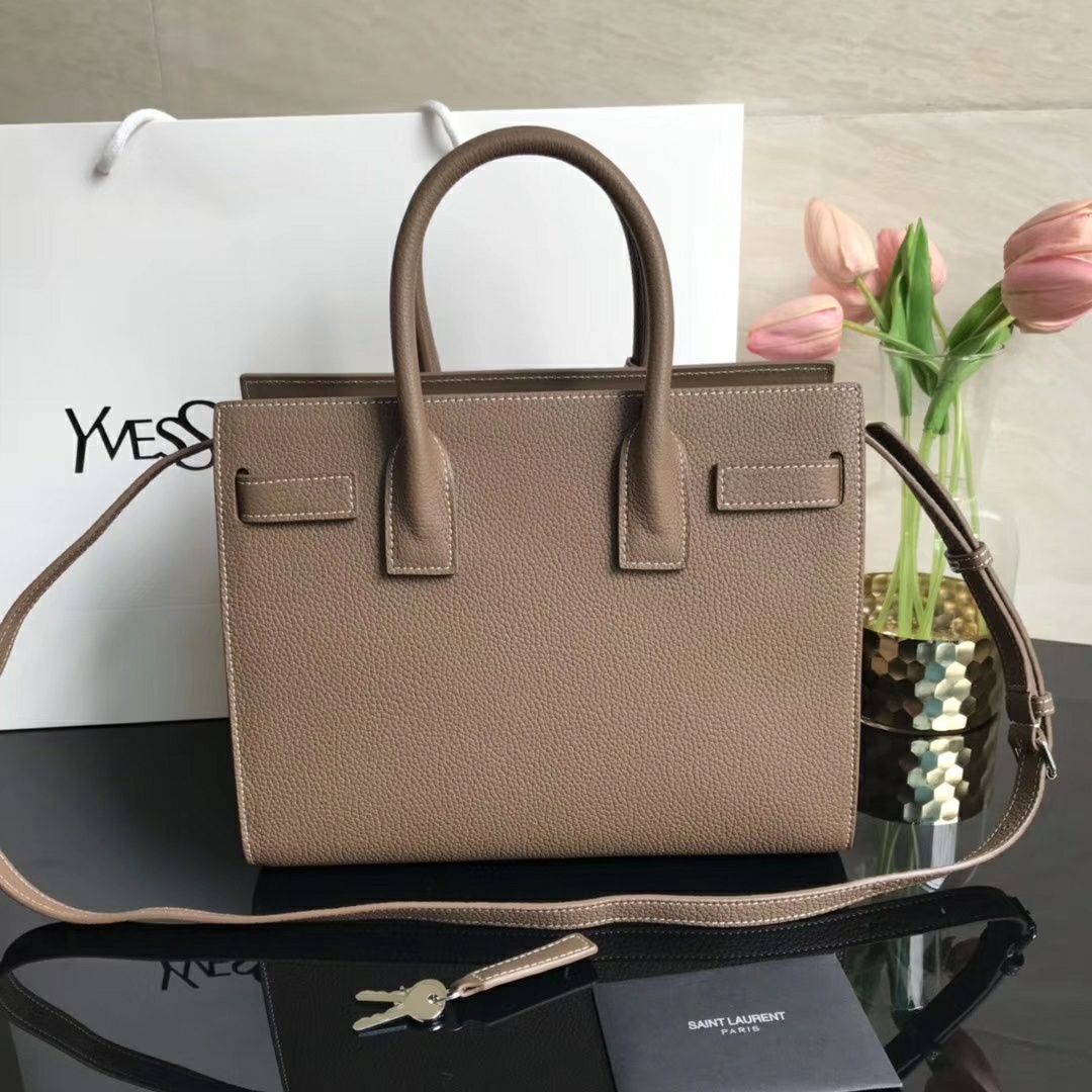 Y51 classic sac de jour baby in grained leather dark beige 421863 26 x 20.5 x 12.5 cm