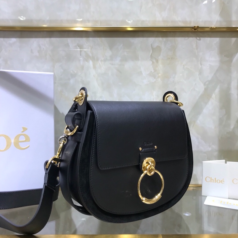 Ch10e Ch10É small tess bag tess small purse in shiny & suede calfskin black chc18ws153a373i2 20 x 18.5 x 7 cm