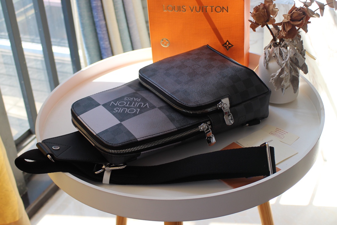 l0vis Vvtt0n avenue sling bag damier graphite giant canvas brown n40403 20 x 31 x 10cm