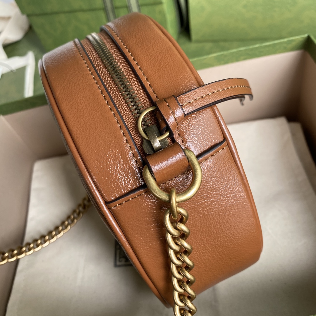 Gvc*1 marmont mini round shoulder bag brown 550154 18.5 x 18.5 x 4.5 cm