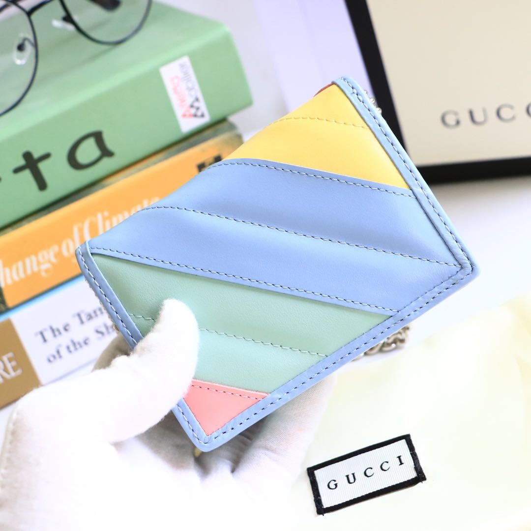 Gvc*1 gg marmont card case wallet rainbow pastel 625693 11 x 8.5 x 3 cm