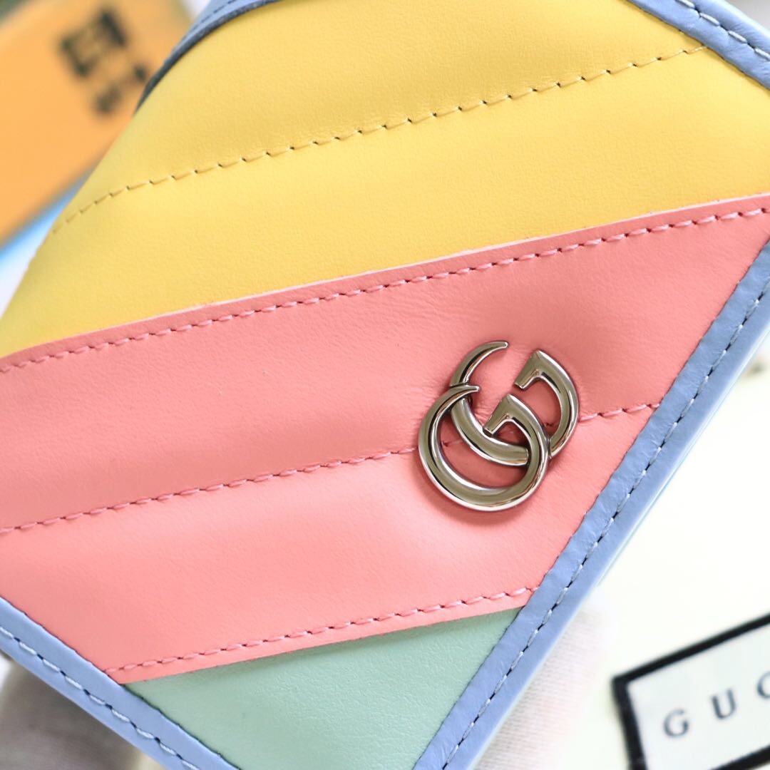 Gvc*1 gg marmont card case wallet rainbow pastel 625693 11 x 8.5 x 3 cm