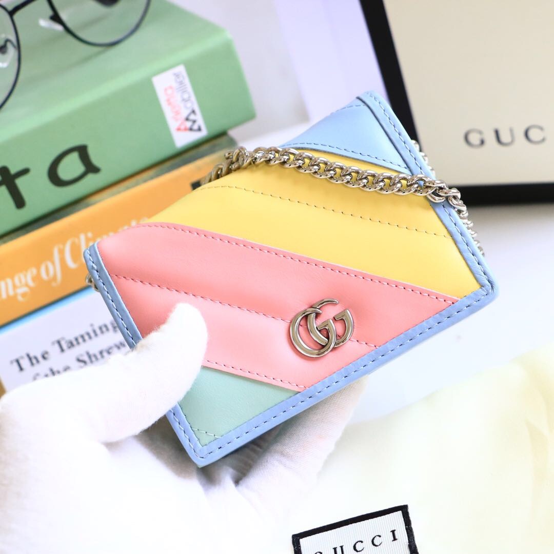 Gvc*1 gg marmont card case wallet rainbow pastel 625693 11 x 8.5 x 3 cm