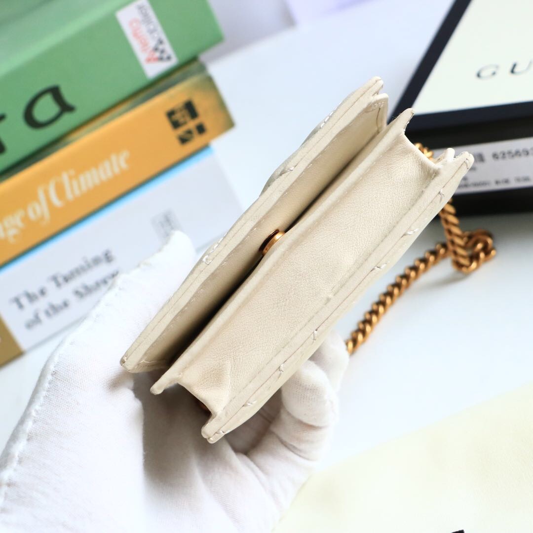 Gvc*1 gg marmont card case wallet white 625693 11 x 8.5 x 3 cm