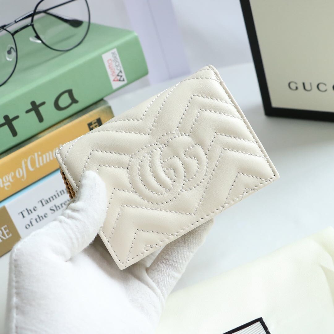 Gvc*1 gg marmont card case wallet white 625693 11 x 8.5 x 3 cm