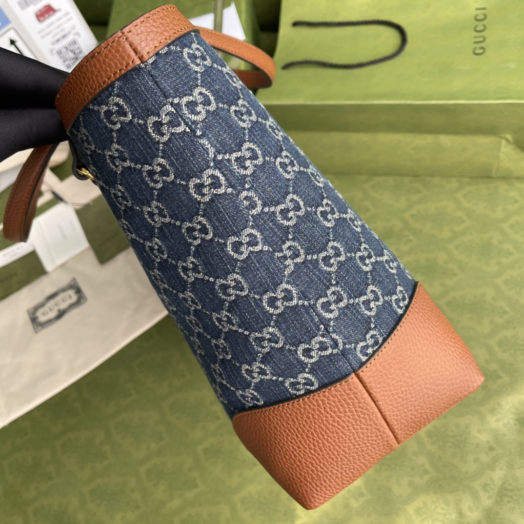 gvc*1 ophidia gg medium tote blue and ivory De*1m 631685 38 x 28 x 14 cm
