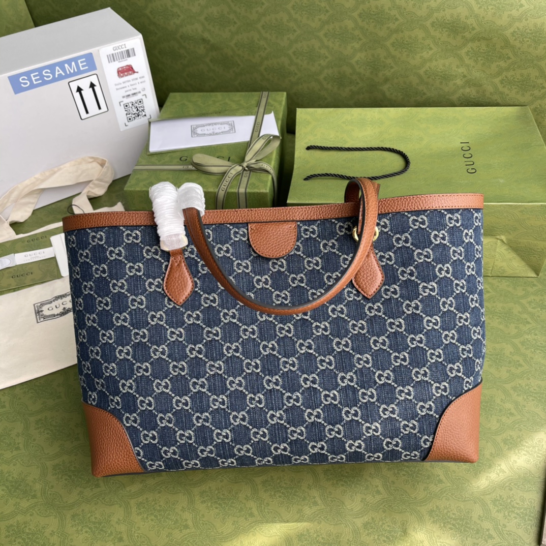 gvc*1 ophidia gg medium tote blue and ivory De*1m 631685 38 x 28 x 14 cm