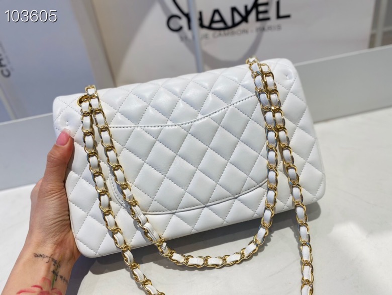 ch**el flap bag white & G01den chain a01112 25cm