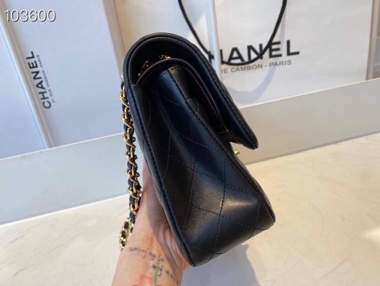 ch**el flap bag black & G01den chain a01112 25cm