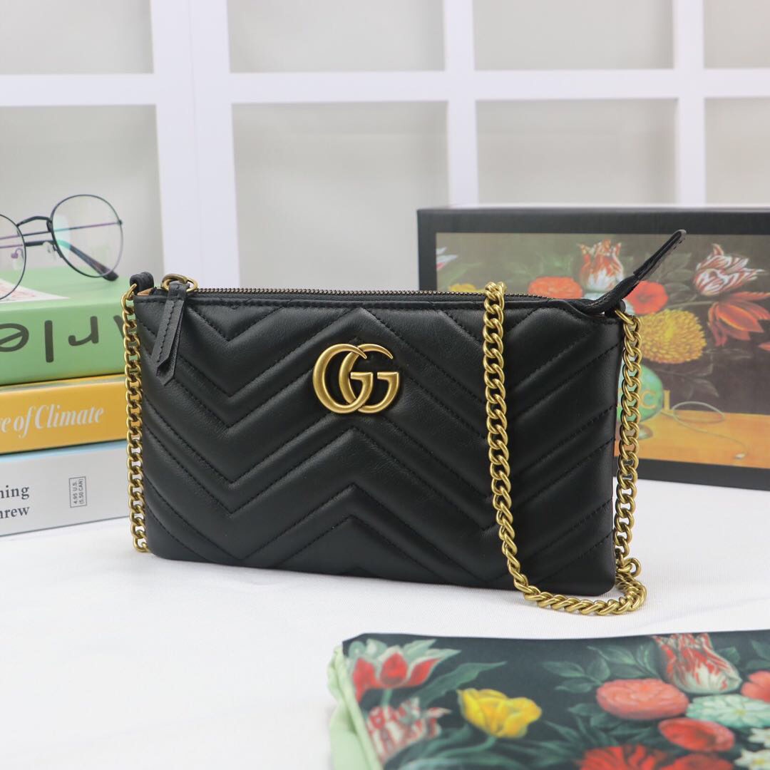 Gvc*1 gg marmont mini chain bag black 443447 22 x 13 x 3.5 cm