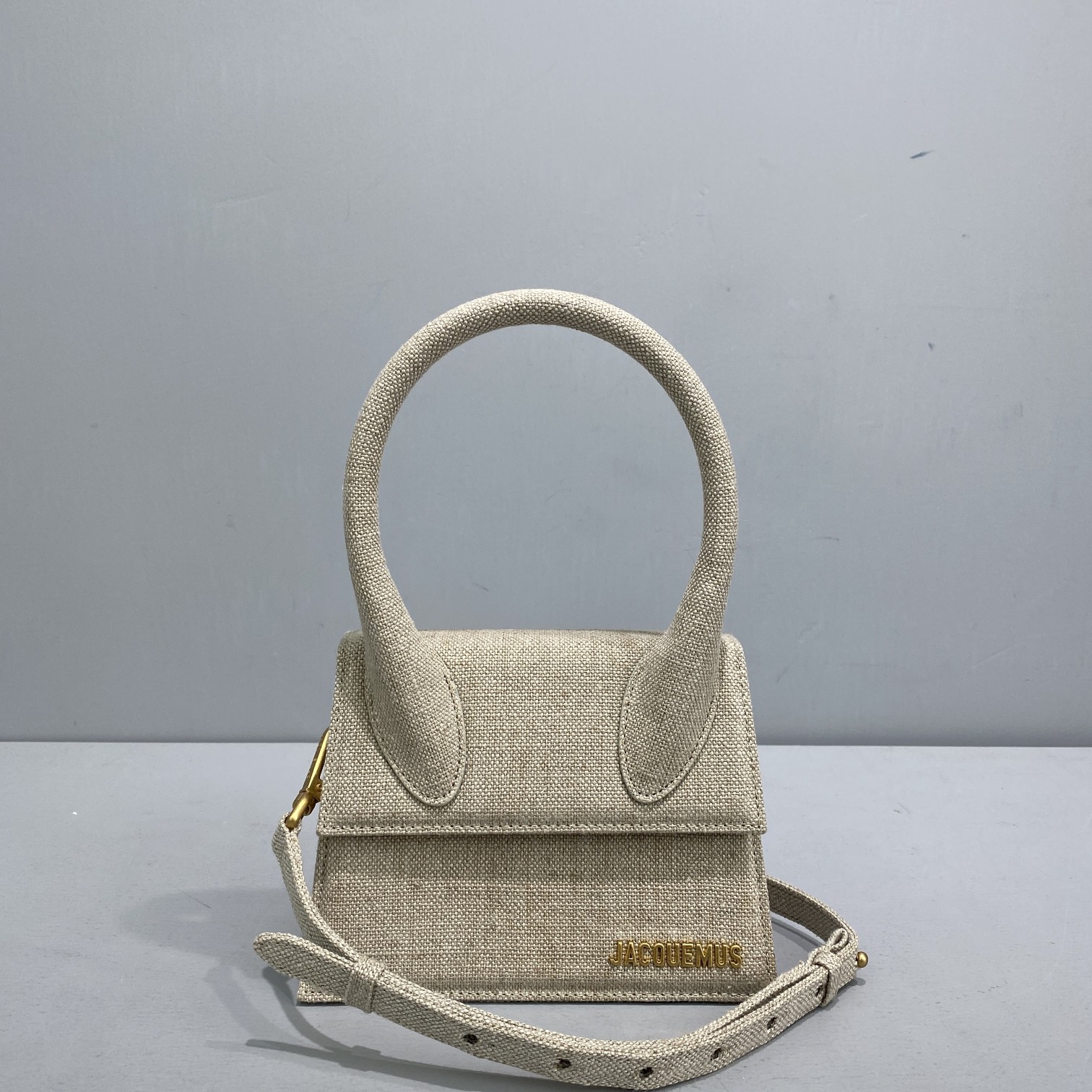 Ja*qvemvs le chiquito medium canvas micro bag 213ba02 18 x 15.5 x 8 cm