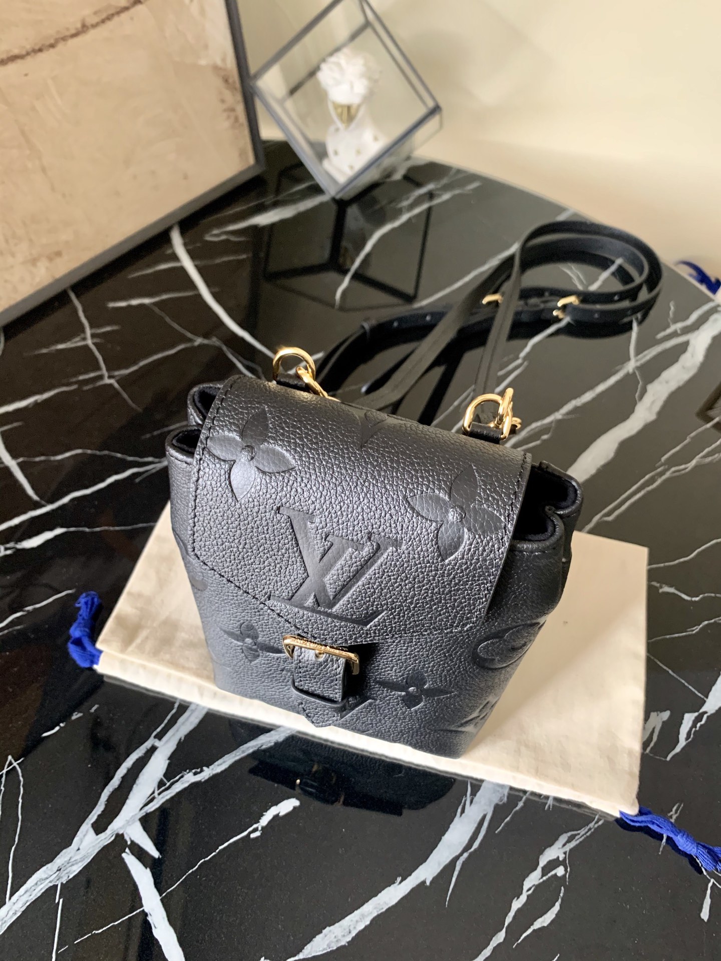 l0vis Vvtt0n tiny backpack monogram canvas black 13 x 19 x 8 cm