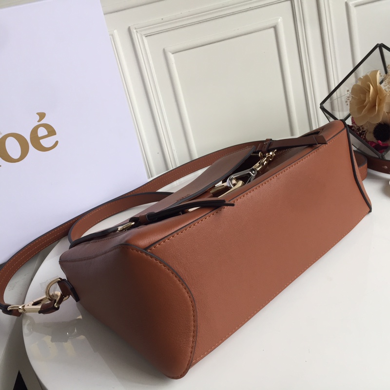 Ch10É medium faye day bag tan chc17ws321 32.5 x 25 x 13 cm  double carry bag in smooth & suede calfskin