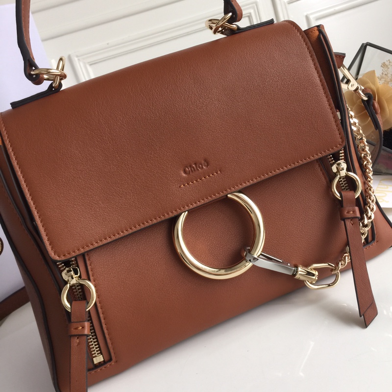 Ch10É medium faye day bag tan chc17ws321 32.5 x 25 x 13 cm  double carry bag in smooth & suede calfskin