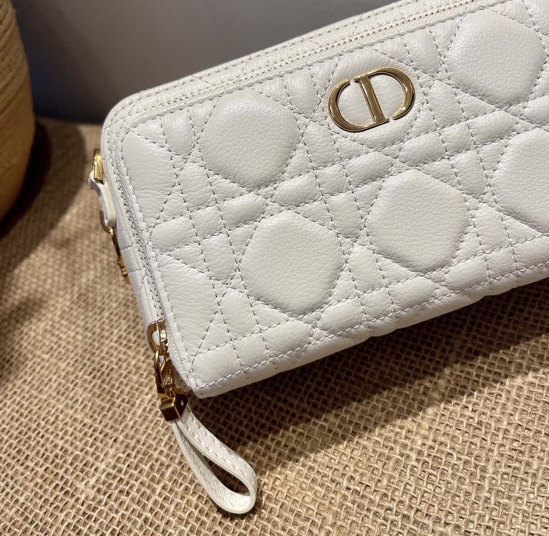 d10r caro double pouch S*pple cannage calfskin white s5037uwhc 19 x 10.5 x 5 cm