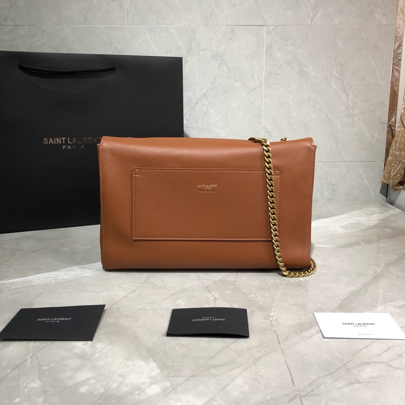 Y51 kate reversible medium in suede and smooth leather bag brown 553804 28.5 x 20 x 6 cm