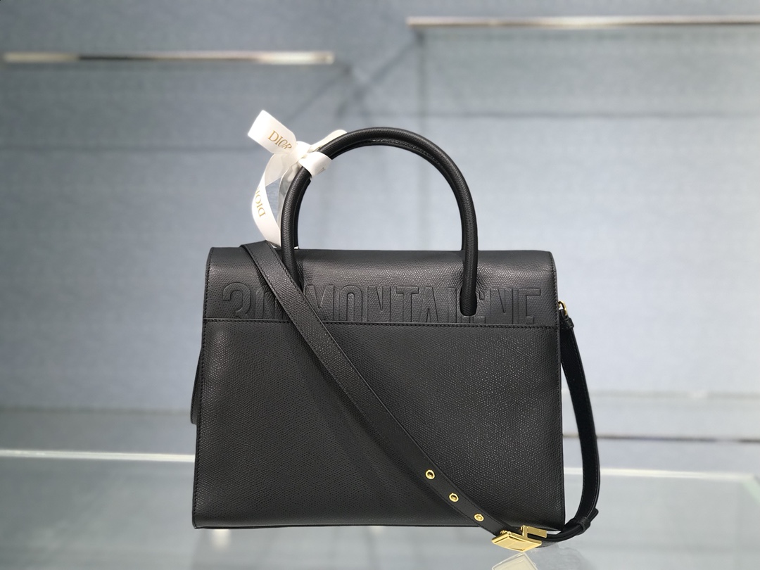 D10r large st honorÉ tote black grained calfskin m9306 30 cm