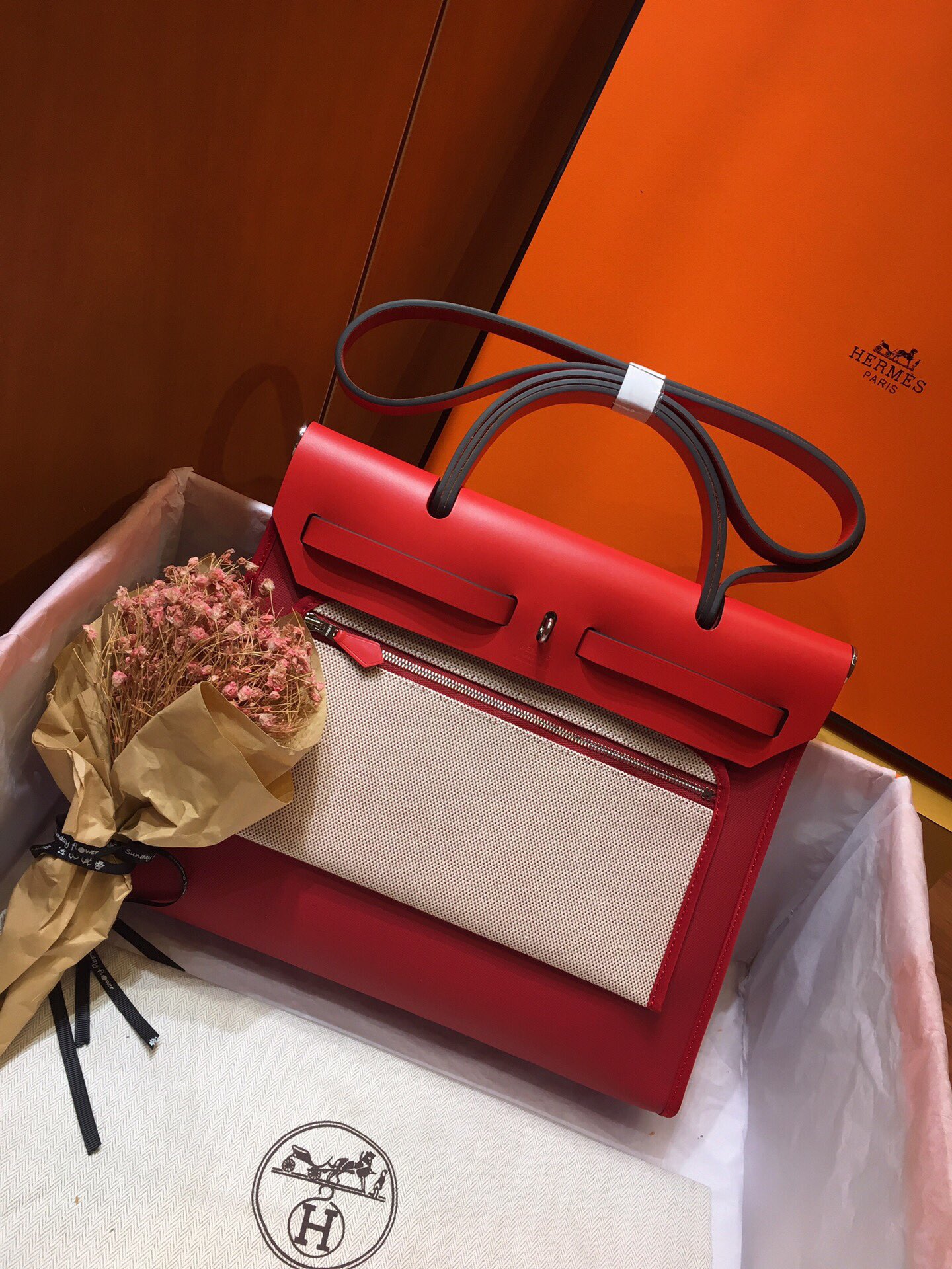 H**me5 herbag zip 31 pm retourne bag rouge casaque 078971 25 x 31 x 10 cm