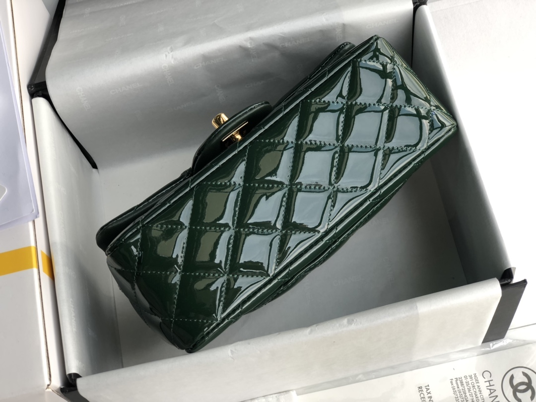 ch**el cf mini patent calfskin & G01den metal forest bag 20cm