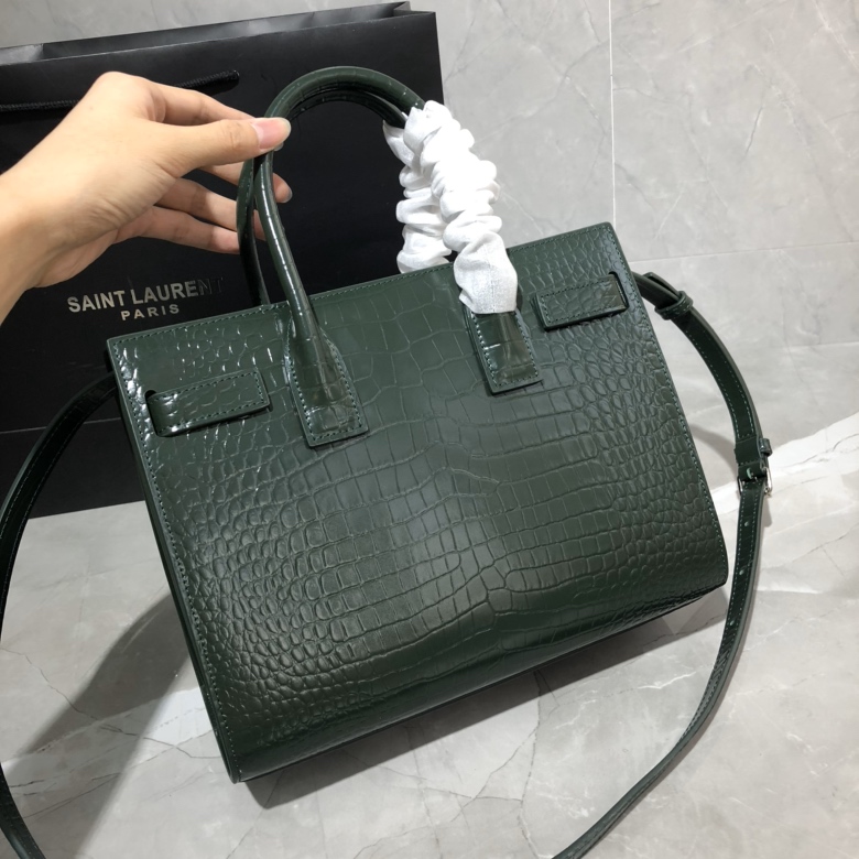 Y51 classic sac de jour baby in crocodile embossed matte leather forest 421863 26 x 20.5 x 12.5 cm