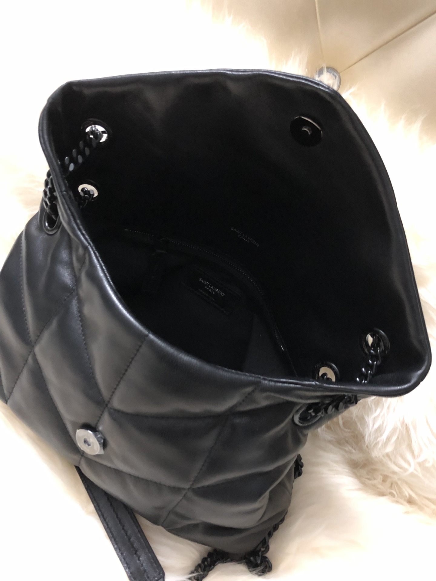 Y51 puffer small bag in quilted lambskin black and black chain 5774761 29 x 17 x 11 cm
