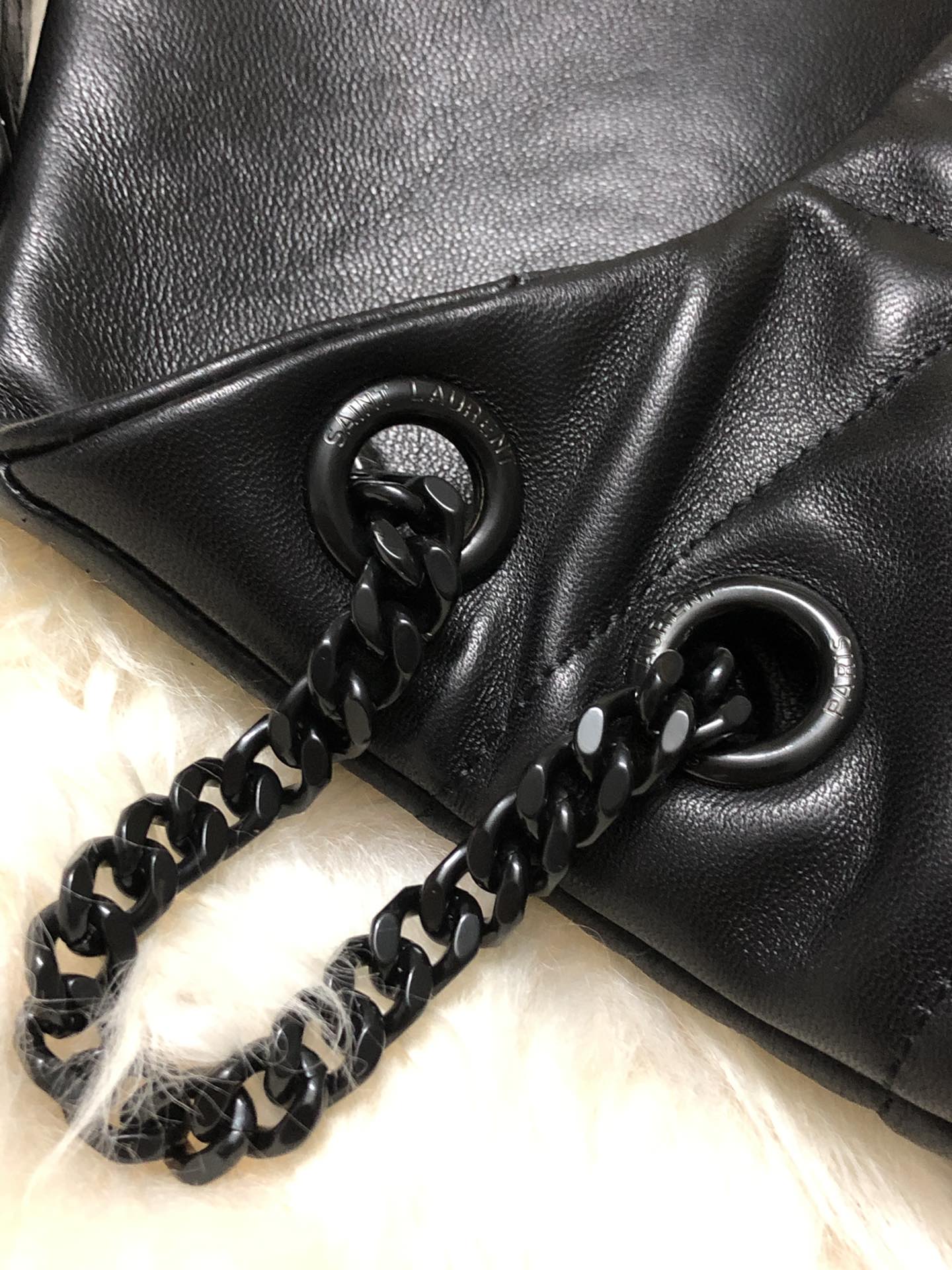 Y51 puffer small bag in quilted lambskin black and black chain 5774761 29 x 17 x 11 cm