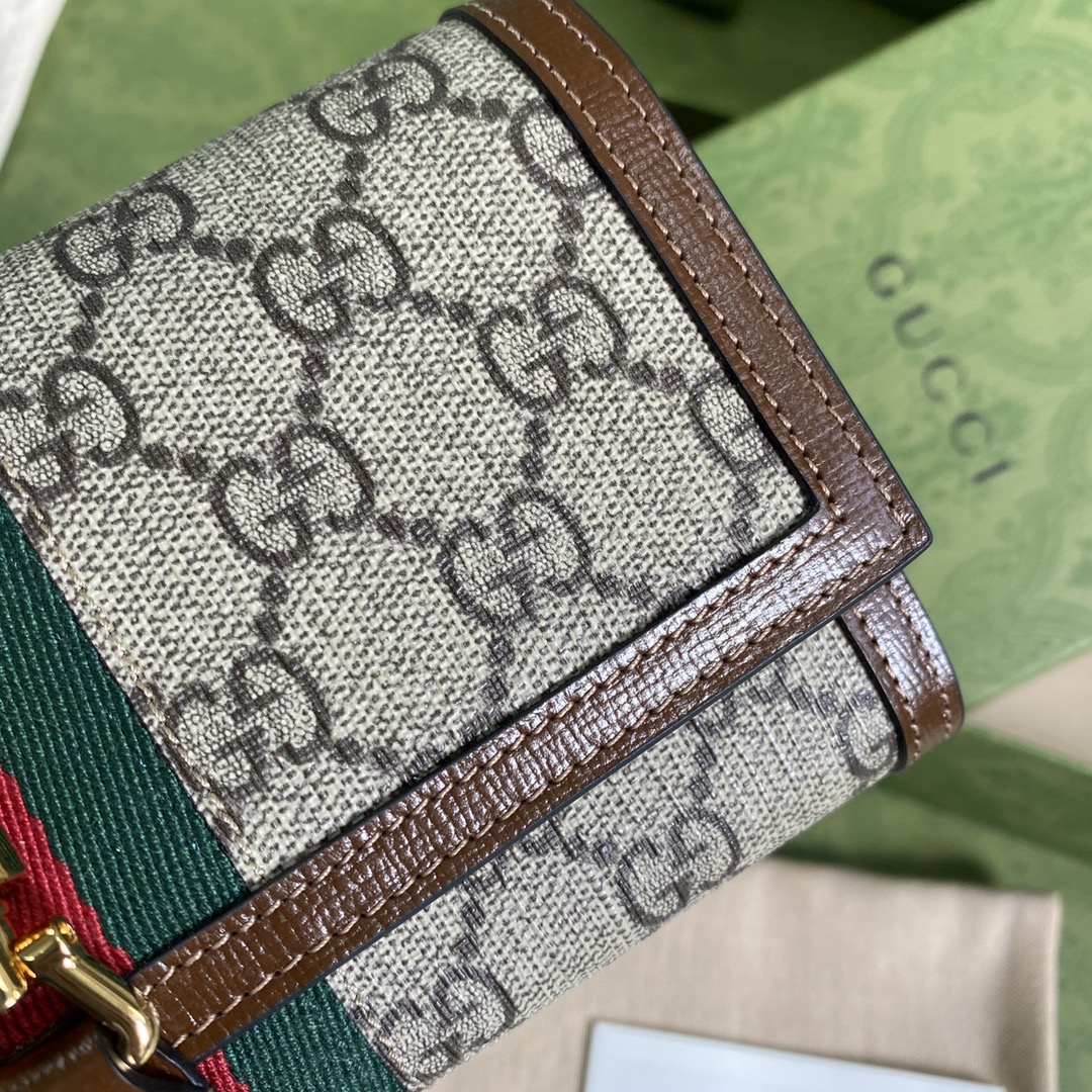 Gvc*1 jackie 1961 chain wallet beige and brown 652681 19 x 10 x 3.5 cm